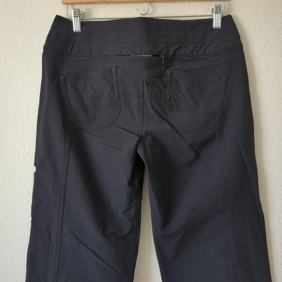 lululemon Womens Vintage RARE Black Wide Leg Low Rise Hiking Logo Sleek 31 - Picture 8 of 9